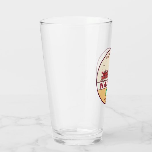 Neapel Italien Skyline Emblem Glas (Rechts)