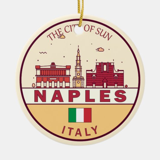 Neapel Italien Skyline Emblem Keramik Ornament (Vorne)