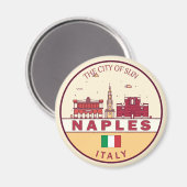 Neapel Italien Skyline Emblem Magnet (Vorderseite/Rückseite)