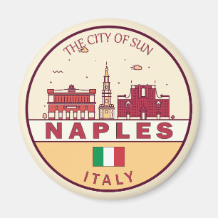Neapel Italien Skyline Emblem Magnet