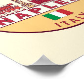 Neapel Italien Skyline Emblem Poster (Ecke)