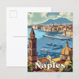 Neapel Italien Vintag Retro Reisevorführung Postkarte