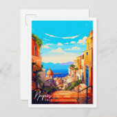 Neapel Italien Vintage Reise Illustration Postkarte (Vorne/Hinten)