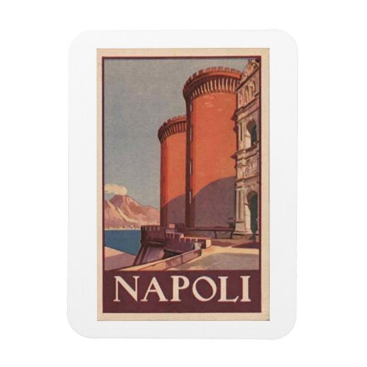 Neapel Italien Vintage Travel Poster Magnet (Vertikal)