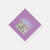 Neapel mit Blume in Imitaten Holzcontainer Serviette (Ecke)