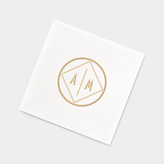 Neapel mit geometrischen Folien gestempelt mit Mon Servietten Mit Folie (Links)