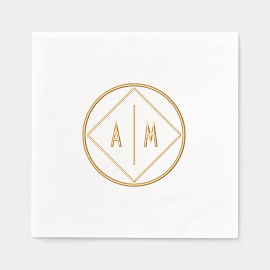 Neapel mit geometrischen Folien gestempelt mit Mon Servietten Mit Folie (Vorderseite)