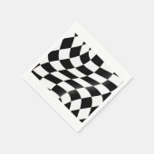 Neapel mit schwarzem und weißem Schachbrettmuster Serviette (Ecke)