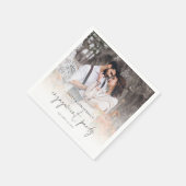 Neapel: Modern Foto Overlay Engagement Party Neape Serviette (Ecke)