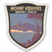 Neapel Monte Vesuvius Reisen Vintag Aufkleber (Vorderseite)