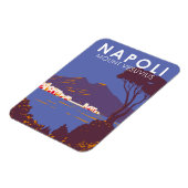 Neapel Monte Vesuvius Reisen Vintag Magnet (Linke Seite)