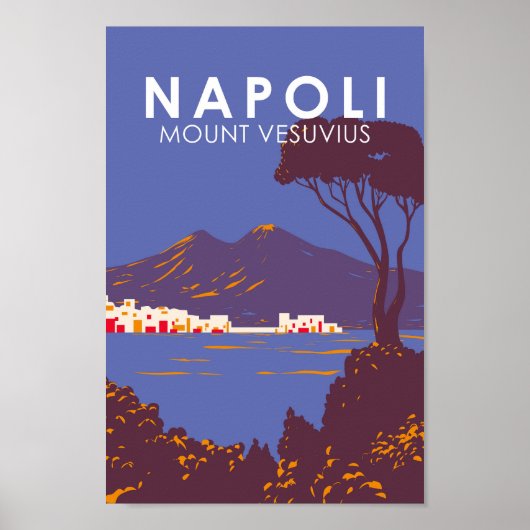 Neapel Monte Vesuvius Reisen Vintag Poster (Vorne)