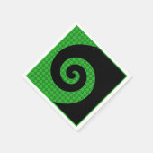 Neapel Napkins, abstraktes Grün und Schwarzes Papi Serviette (Ecke)