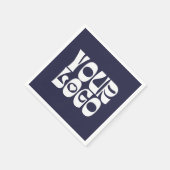 Neapel, Navy Blue & White Corporate Business Logo Serviette (Ecke)