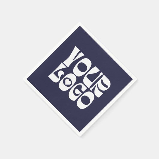 Neapel, Navy Blue & White Corporate Business Logo Serviette (Ecke)