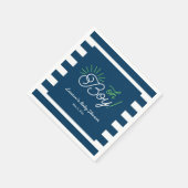 Neapel, Navy und White Striping Baby Dusche Napkin Serviette (Ecke)