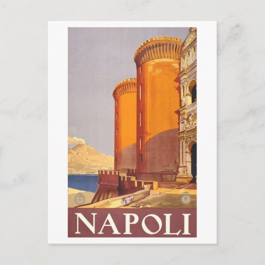 Neapel (Neapel) Vintage Travel Poster Postkarte (Vorderseite)