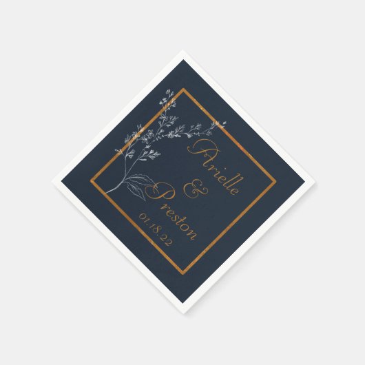 Neapel, Neapel, Weißes und Minimalistisches Gold Serviette (Ecke)