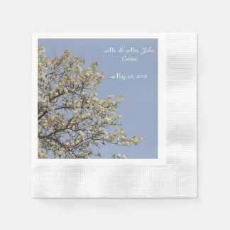 Neapel, personalisierte, weiße Blüten Serviette