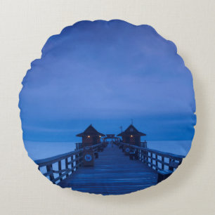 Neapel Pier, Morgengrauen Rundes Kissen