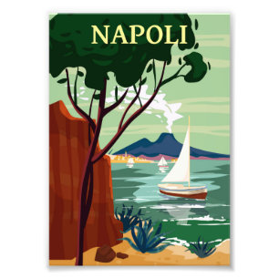 Neapel Retro-Reiseposter Italien Fotodruck