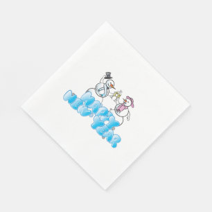 Neapel/Schneemann, Weißer Standard Serviette