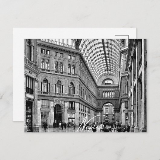 Neapel Schwarz und Weiß (Neapel) Einladungspostkarte (Vorne/Hinten)