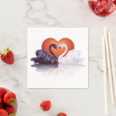 Neapel: Schwarz-Weiß-Swans Serviette (Beispiel)