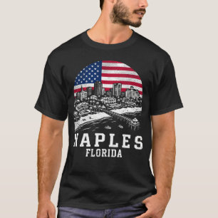Neapel Stadt Florida Amerikanische Flagge T-Shirt