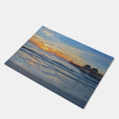 "Neapel-Strand, Florida, Pier am Sonnenuntergang Fußmatte (Schrägansicht)