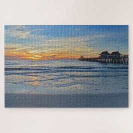 Neapel-Strand, Florida, Pier am Sonnenuntergang Puzzle