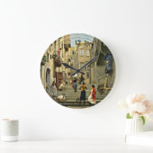 Neapel Street Scene - Paul G. Fischer Gemälde Große Wanduhr (Zuhause)