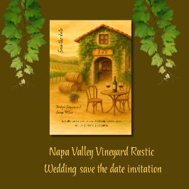 Neapel Vineyard Golden Sunset Save the Date Einladung