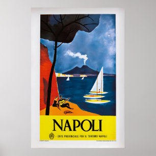 Neapel von Mario Puppo Vintage Reiseplakat 1 Poster