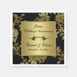 Neapel zum Schwarzen, Goldenen Hochzeitstag Serviette