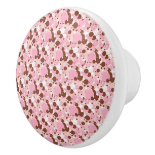 Neapolitan Dots 01-Lt Pink-KERAMIK KNOB Keramikknauf