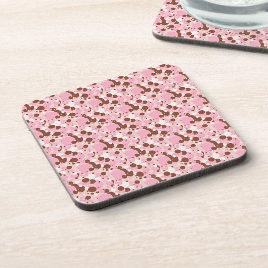 Neapolitan Dots 01-Lt Pink-UNTERSETZER-SET Getränkeuntersetzer (Linke Seite)