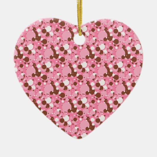 Neapolitan Dots 02 Pink Dark-HEART ORNAMENT (Vorne)