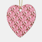 Neapolitan Dots 02 Pink Dark-HEART ORNAMENT (Links)