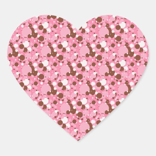 Neapolitan Dots 02 Pink Dark-HEART STICKERS (Vorderseite)