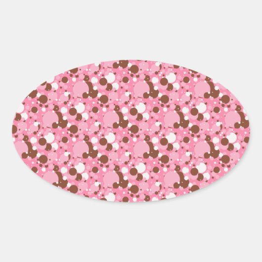 Neapolitan Dots 02 Pink Dark-OVAL STICKERS (Vorderseite)
