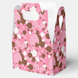 Neapolitan Dots 02-Rosa, dunkel-GABLE-FAVOR-BOXES Geschenkschachtel
