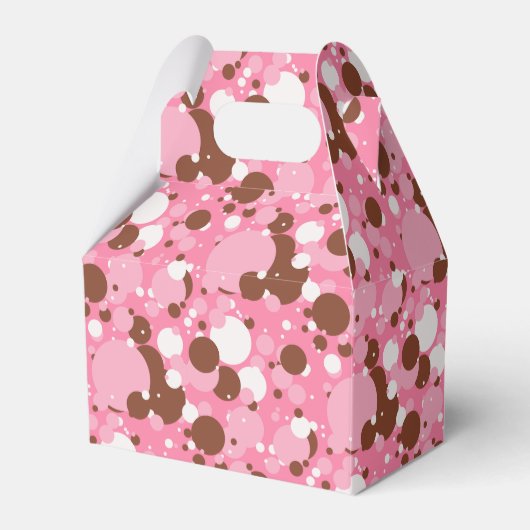 Neapolitan Dots 02-Rosa, dunkel-GABLE-FAVOR-BOXES Geschenkschachtel (Vorderseite)