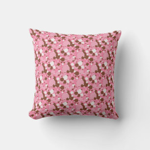 Neapolitan Dots-2-rosa Dark-Sq Throw Kissen