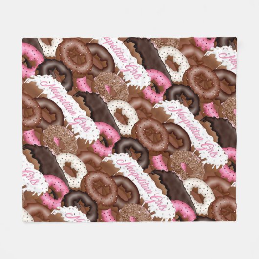 Neapolitan-Girls-Donuts Fleecedecke (Vorderseite (Horizontal))