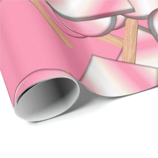 Neapolitan Ice Cream Bars-Straw-Van-GIFT WRAPPING Geschenkpapier (Rolleneckpunkt)