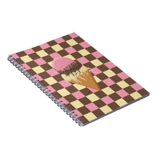 Neapolitan Ice Cream Checkered Pattern Notebooks Notizblock (Rechte Seite)