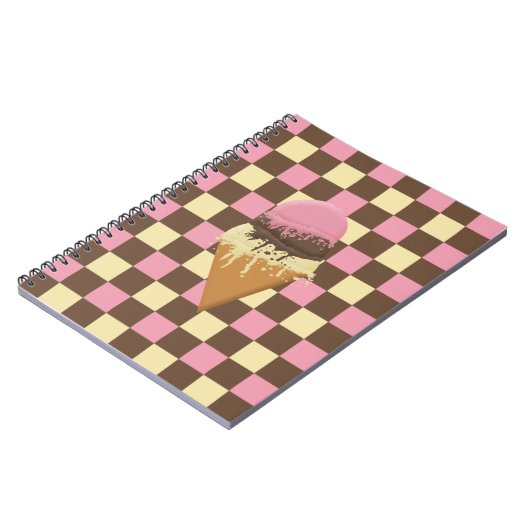 Neapolitan Ice Cream Checkered Pattern Notebooks Notizblock (Linke Seite)