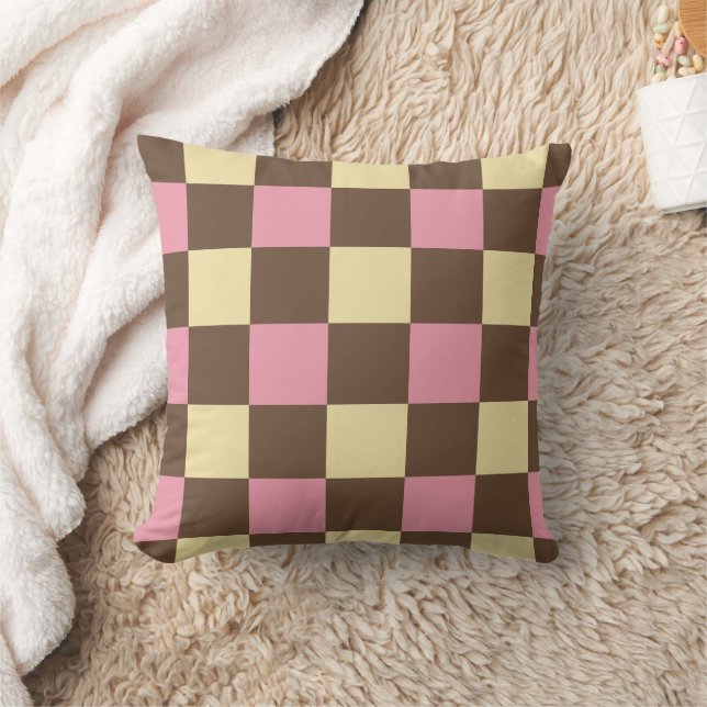 Neapolitan Ice Cream Colors Checkered Pattern Kissen (Decke)
