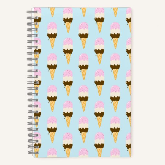 Neapolitan Ice Cream Cone Pattern Notizblock (Vorderseite)